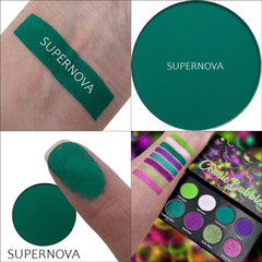 Woman applying matte taupe eyeshadow with a blending brush for a soft smoky eye look