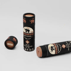 SUNMUD mineral sunscreen, black and brown tube, visible product and packaging with brand name and logo