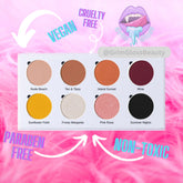 Sunshine eyeshadow palette with vibrant matte and shimmer shades in eco-friendly cardboard packaging