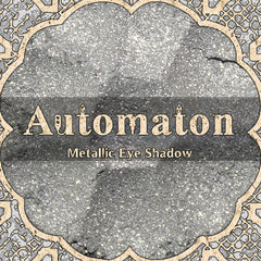 Eye shadow, metallic silver powder with decorative border, AUTOMATON brand name