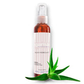 Aloe Vera Hydrosol Spray, clear bottle with pink label, Garna brand, and aloe vera leaf