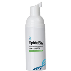 Facial Cleanser white plastic bottle with pump, EpideRx branding, and blue accents