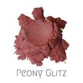 Peony pink and gold duochrome mineral eyeshadow in compact with shimmering metallic finish