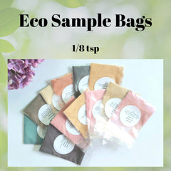 Side view of vegan mineral eyeshadow pot in soft charcoal shade with semi-matte finish and eco-friendly packaging