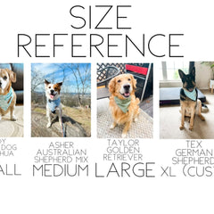 Side view of Classic Americano Paws dog bandana tie with detailed stitching and folded fabric texture