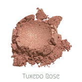 Shimmery pink coral vegan mineral eyeshadow in compact with rose gold detailing