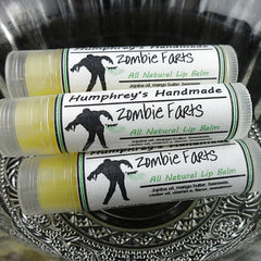 Lip balm tubes with yellow balm, clear plastic, and Humphrey's Handmade labels