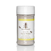 Facial cleanser jar with white lid, beige powder, and Bee Naturals label