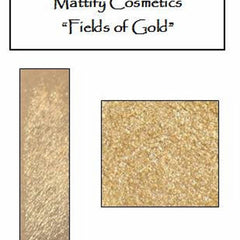 Cosmetics swatch, gold glitter, matte finish, Mattify Cosmetics "Fields of Gold
