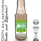 Oxygen mist bottle with white spray top, green and white label, and "Progress" text