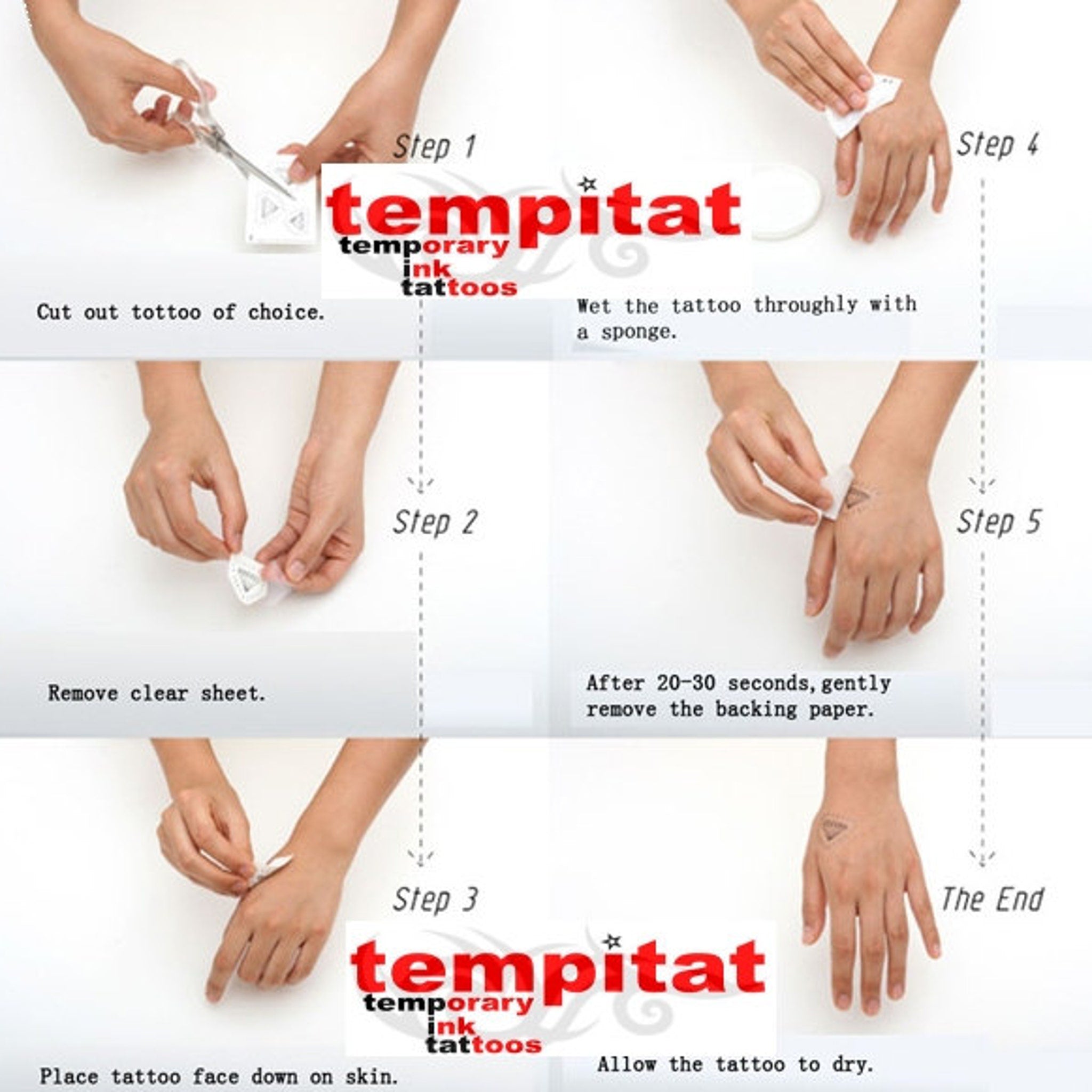 Detailed close-up of Waterproof Temporary Tattoos for Skin Wrist Neck  Ankle