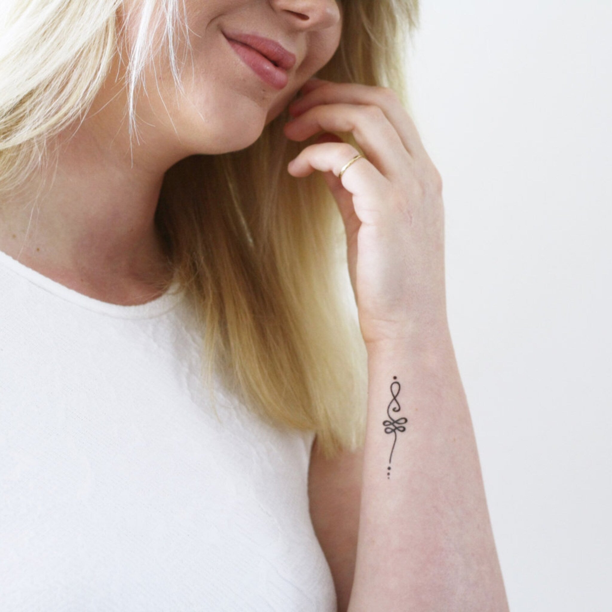 Usage example of Boho Unalome Temporary Tattoo Set - Skin-Safe Fake Tattoos Gift Idea