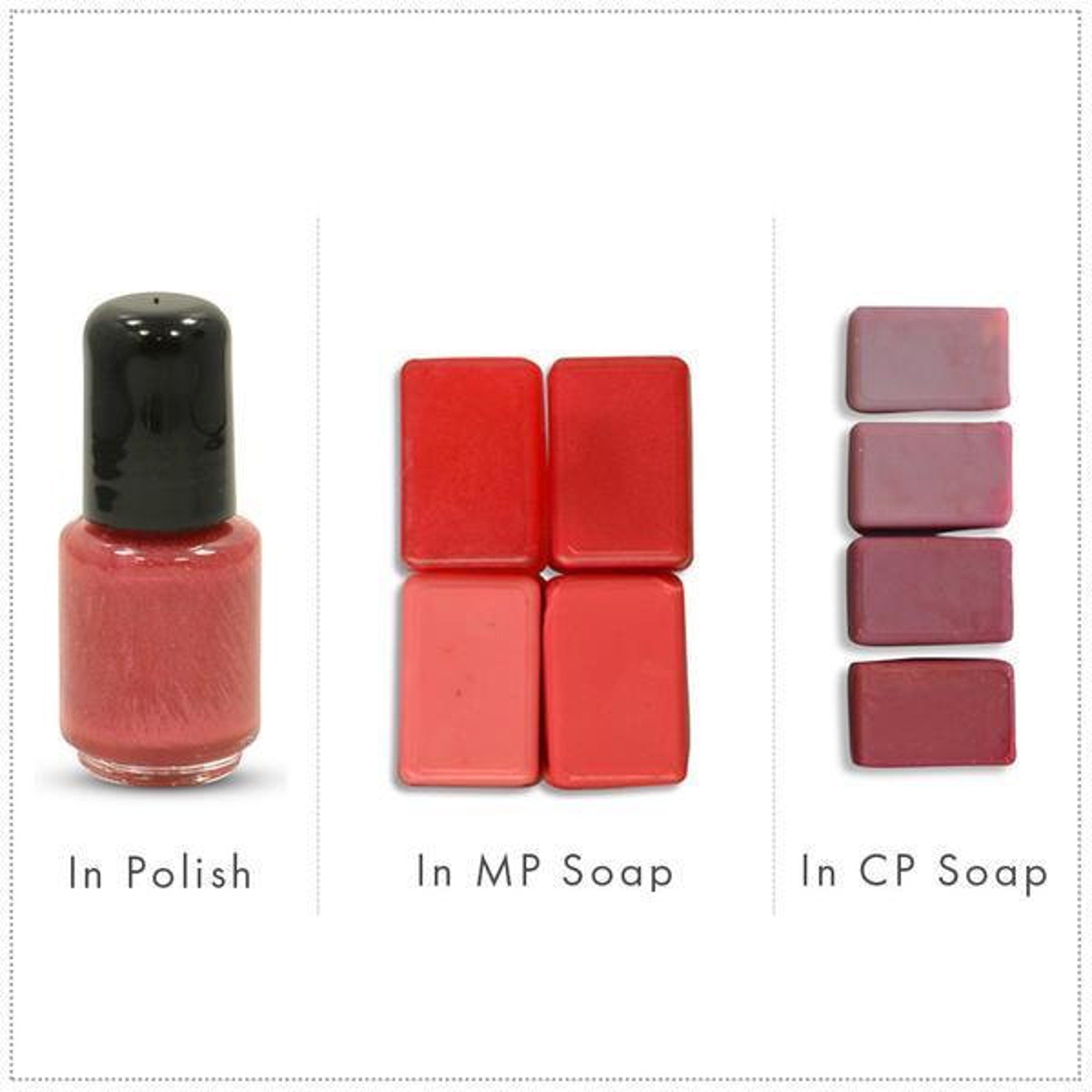 Close-up of shimmering raspberry pink mica eyeshadow powder with red undertones and metallic finish