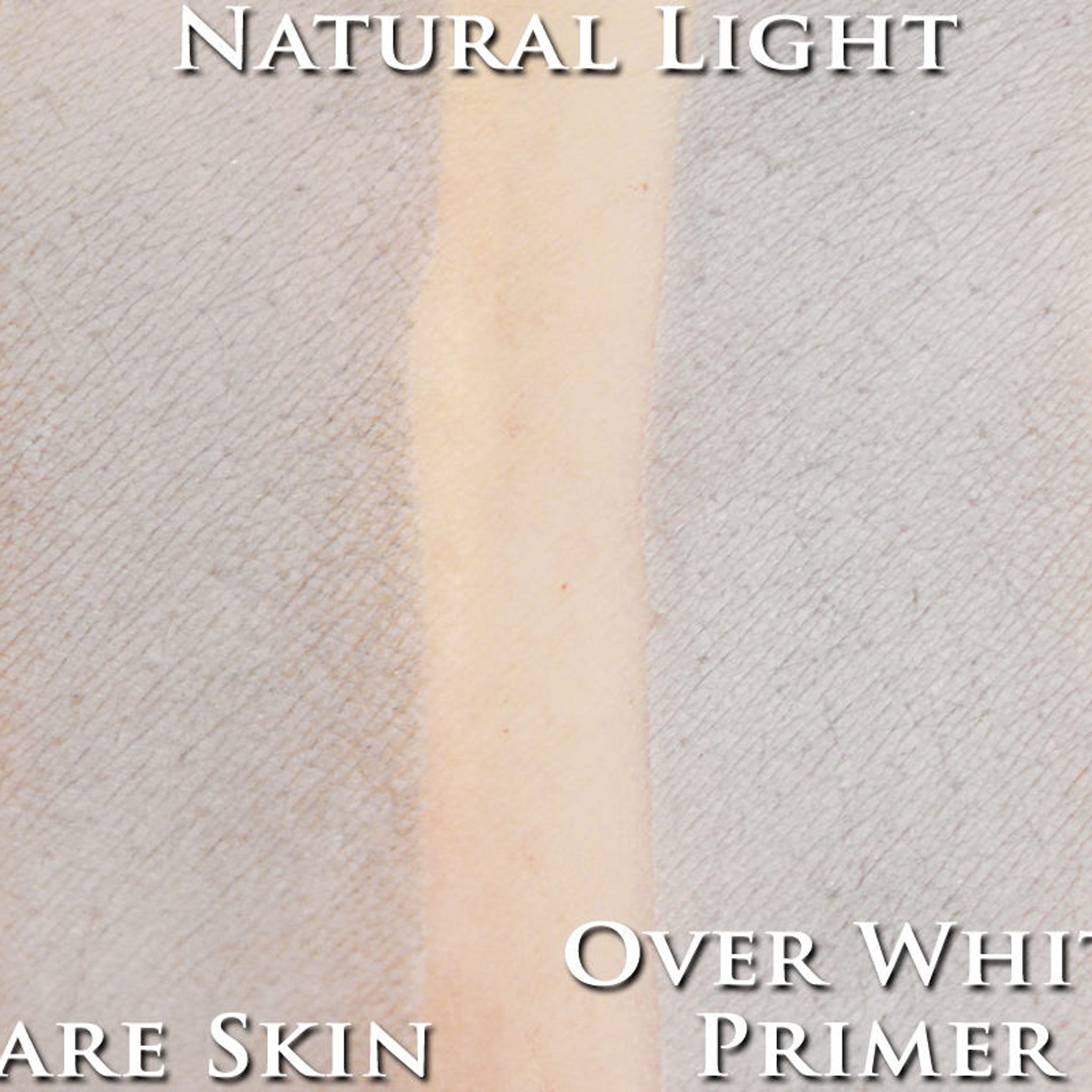 Hand applying matte light neutral grey vegan loose powder eyeshadow with a brush