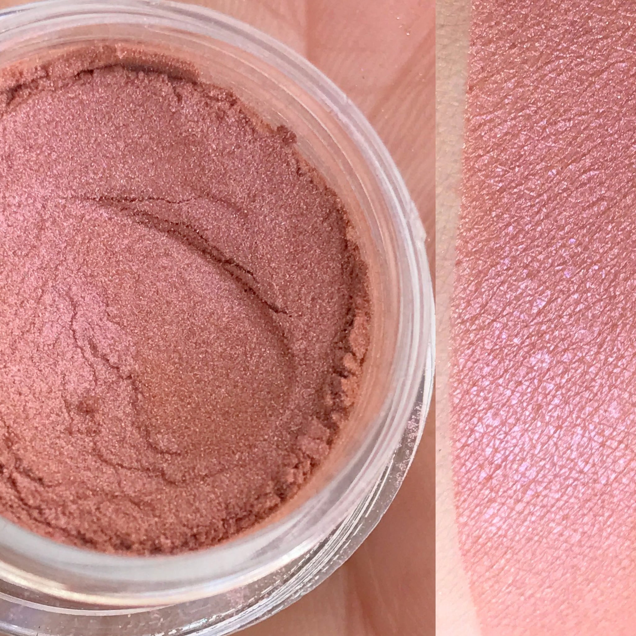 Close-up of matte and shimmer brown eyeshadow palette with vegan-friendly labeling, showcasing rich earthy tones