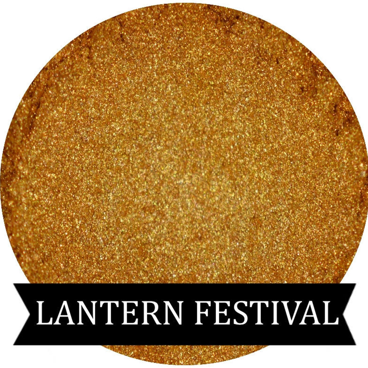 Shimmery gold eyeshadow pan with reflective finish for festive Lantern Festival looks