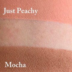 Close-up of matte mocha eyeshadow pan showing rich brown pigment and smooth powder texture