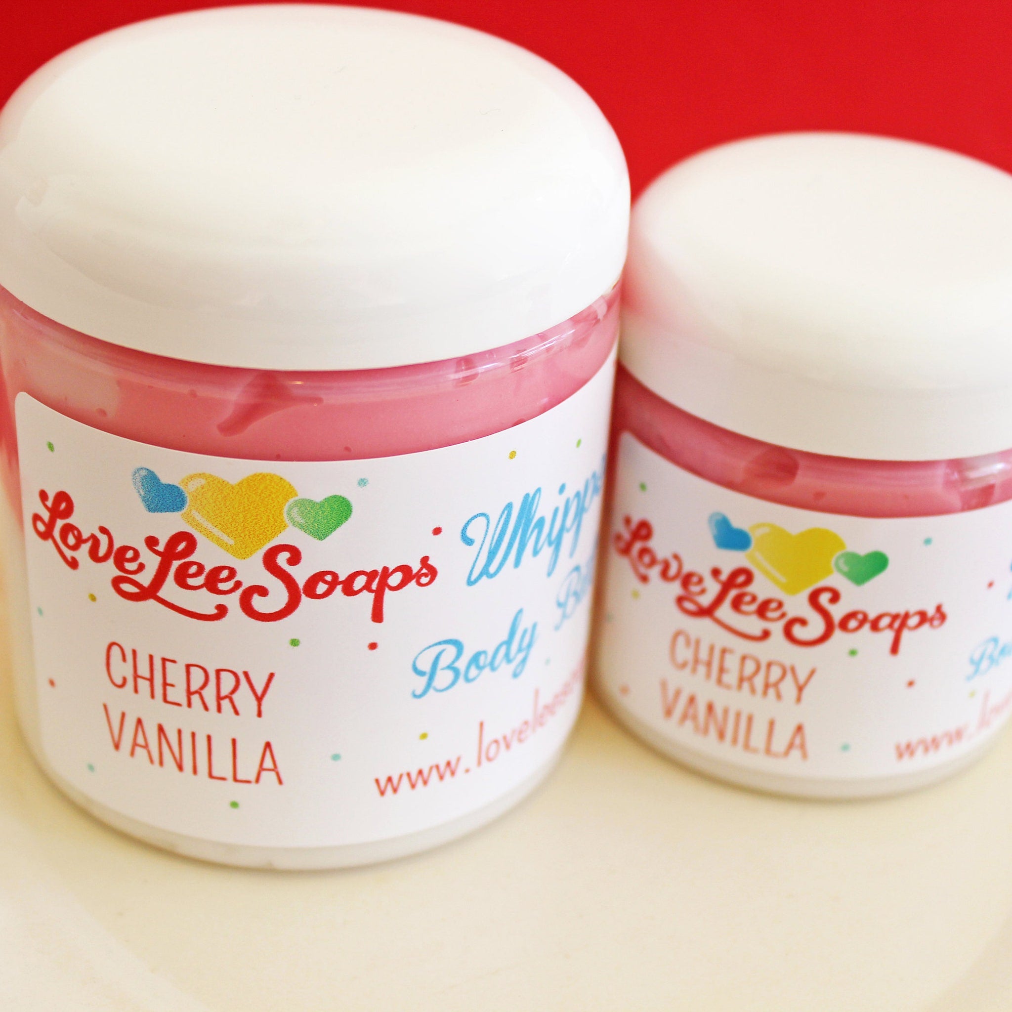 Packaging view of Cherry Vanilla Whipped Body Butter - Vegan Lotion  Hand Cream for Her Mom  Skin