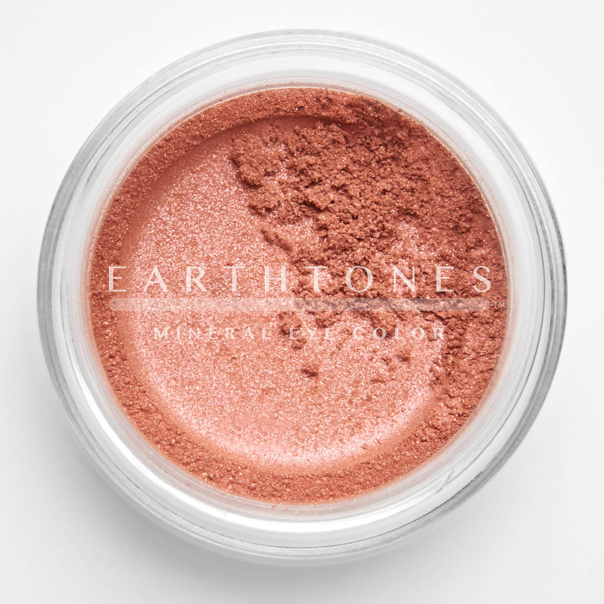 Close-up of Rose Sparkle Mineral Eye Shadow in a compact with shimmering pink and gold tones