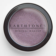 Side view of Royal Plum mineral eye shadow pan showing rich plum pigment and satin finish