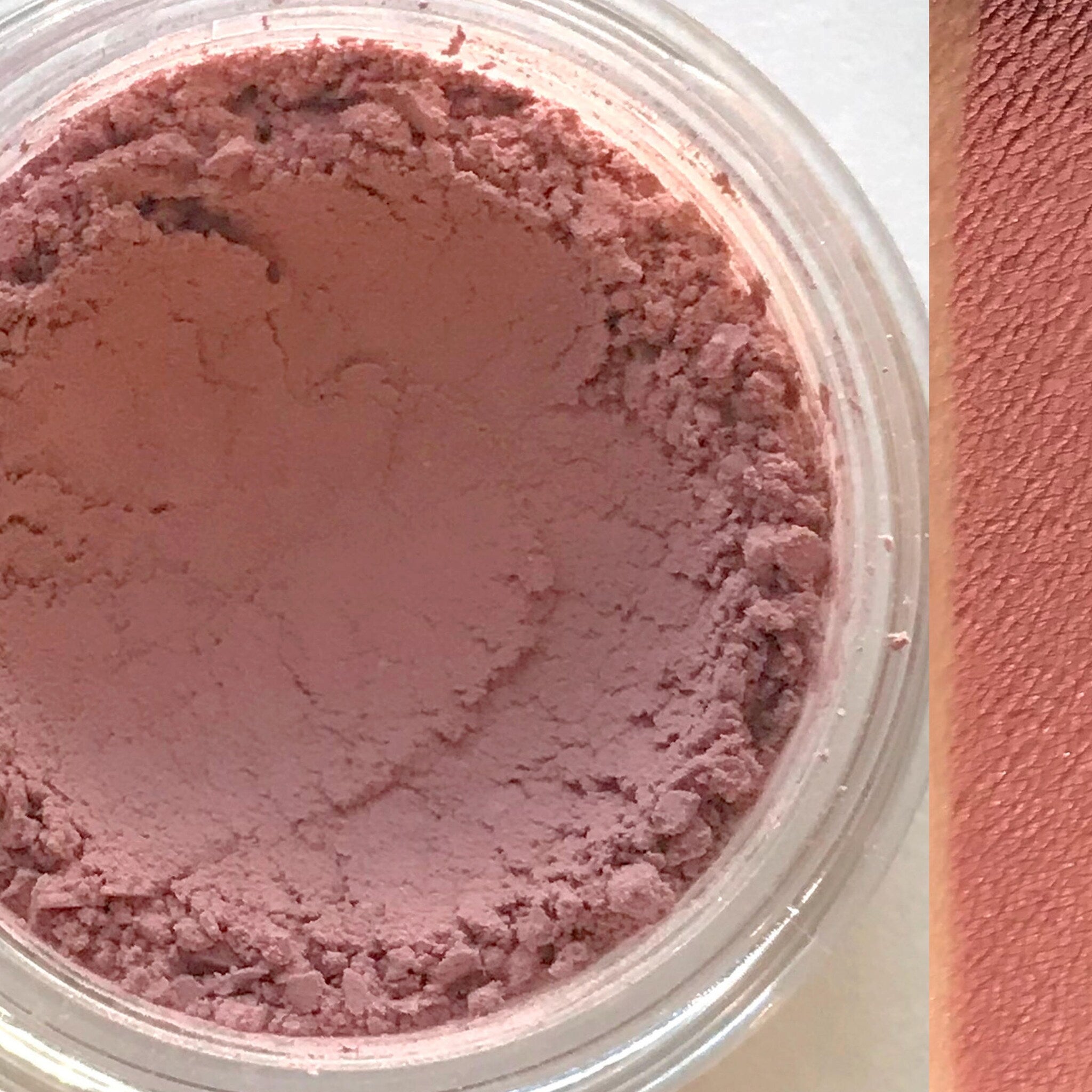 Vegan cruelty-free eyeshadow palette with six matte and shimmer shades in neutral tones, compact black case