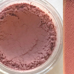 Vegan cruelty-free eyeshadow palette with six matte and shimmer shades in neutral tones, compact black case