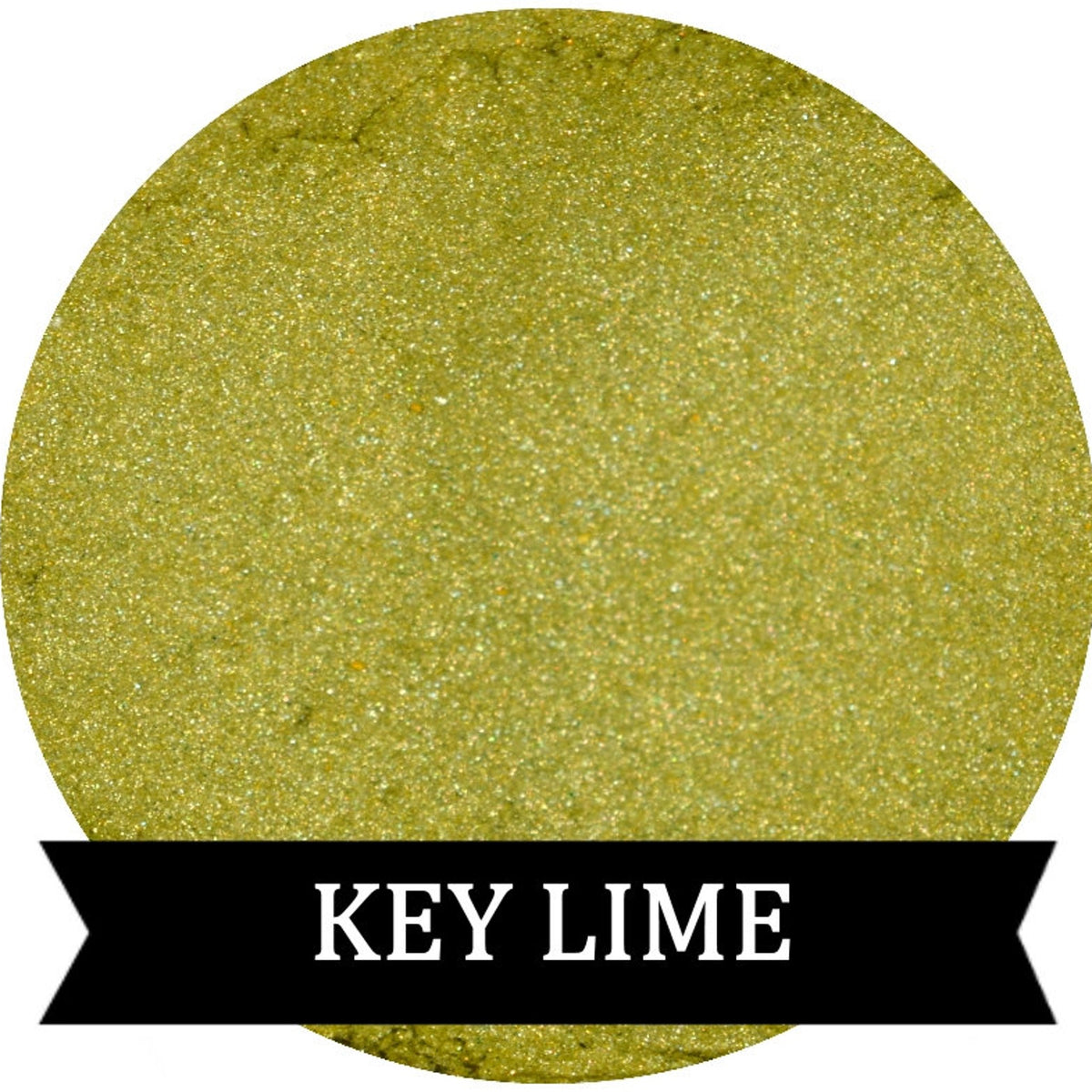 Close-up of vibrant lime green eye shadow pot with smooth matte finish and silver compact case