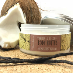 Main product view of Organic Vanilla Coconut Body Butter - Natural Moisturizer  Skin Care Gift