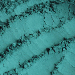 Eyeshadow powder teal matte texture with diagonal lines