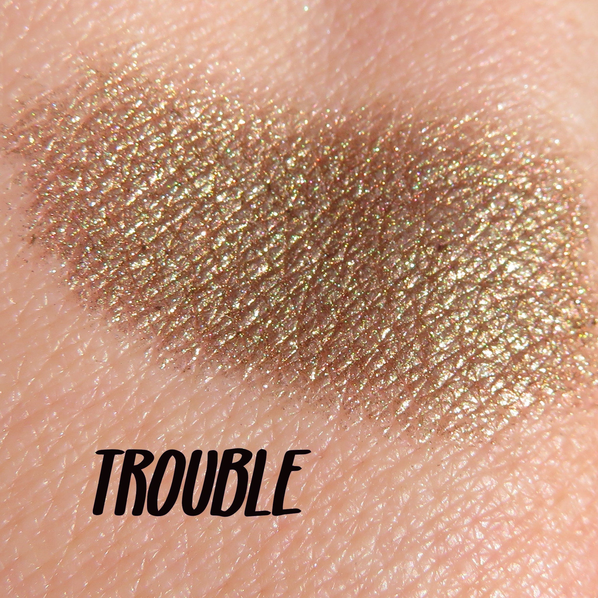 Additional view of Chocolate Brown Gold Shimmer Vegan Mineral Eyeshadow - Cruelty-Free  Eco-Friendl