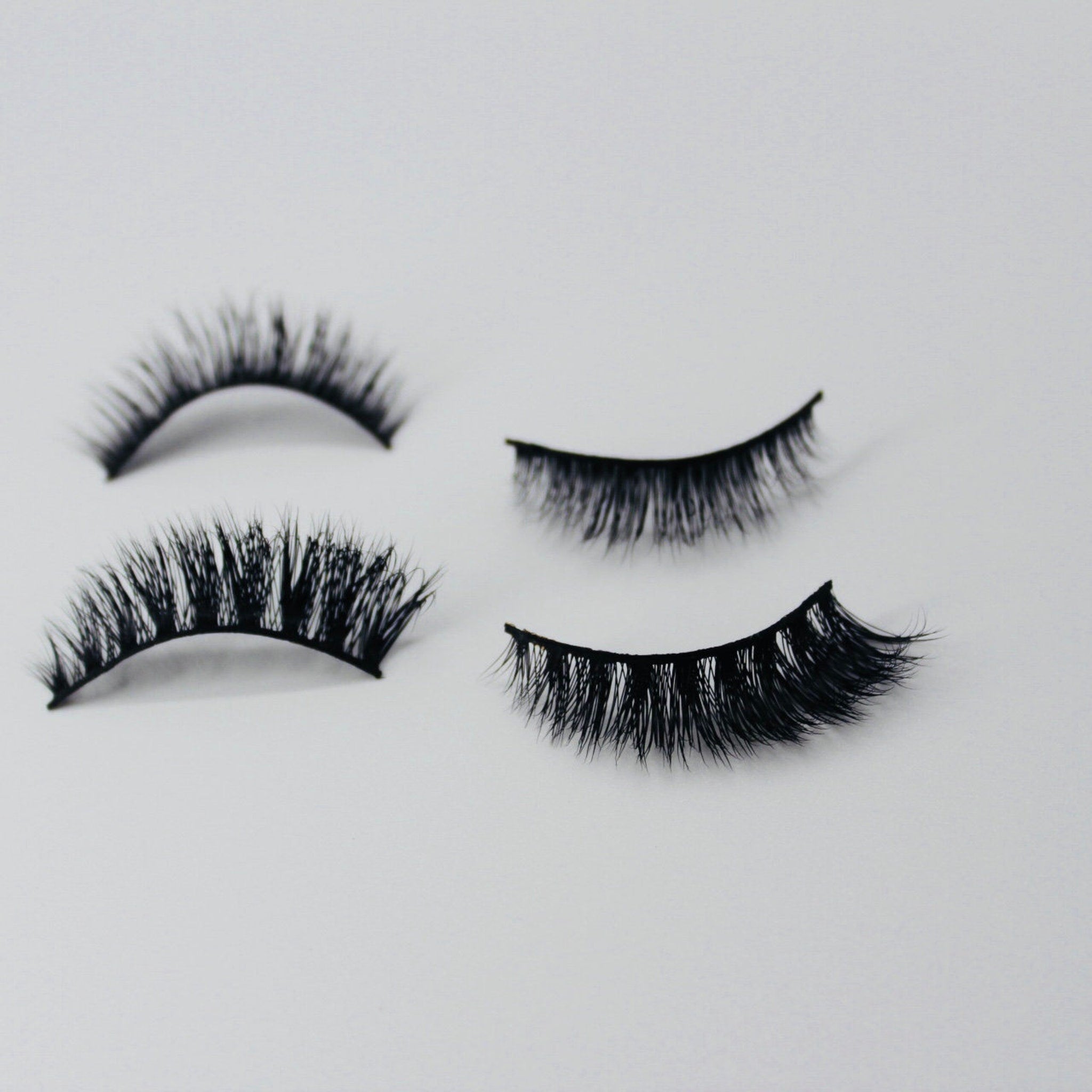 False eyelashes, black synthetic fiber, curved style, individual lashes