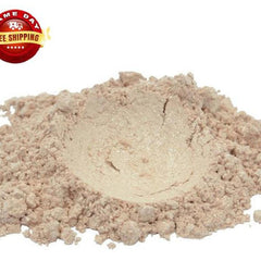 Luxury ivory lace eyeshadow powder with beige rose mica shimmer in compact case