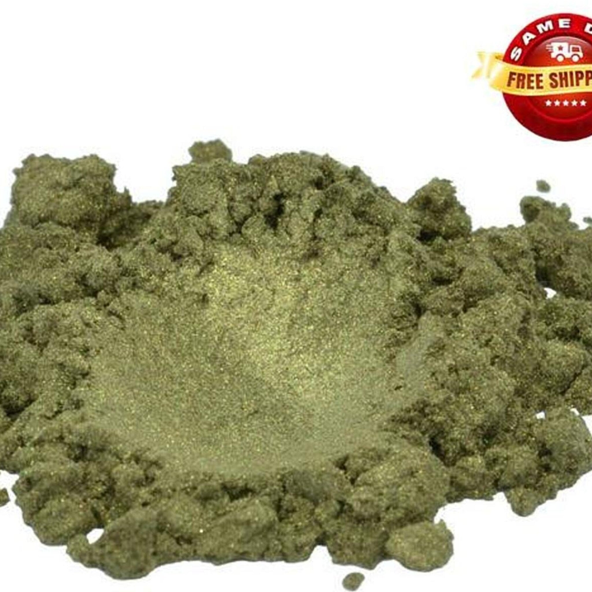 Main product view of Verdigris Gold Green Mica Pigment Powder - 1 oz Cosmetic Grade Eyeshadow