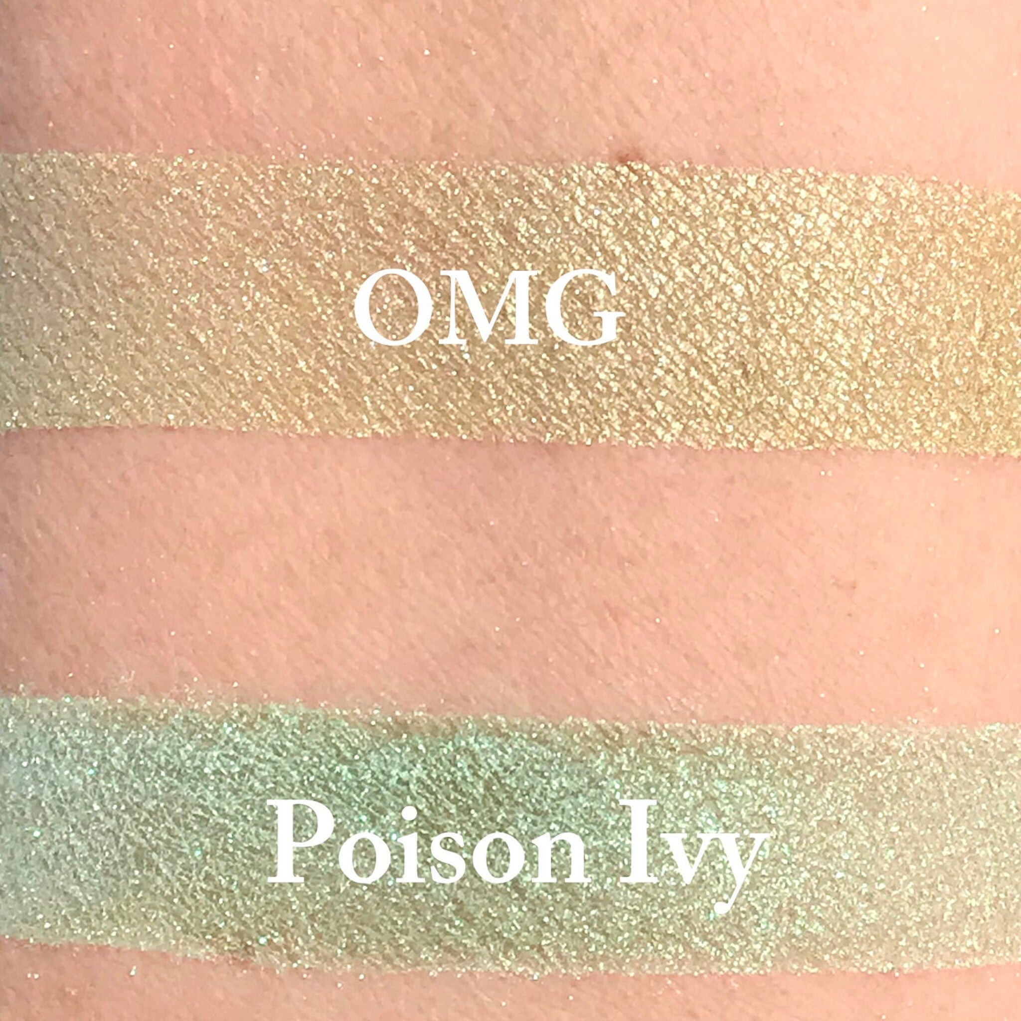 Close-up of vibrant lime green eyeshadow being applied to eyelid with fluffy makeup brush