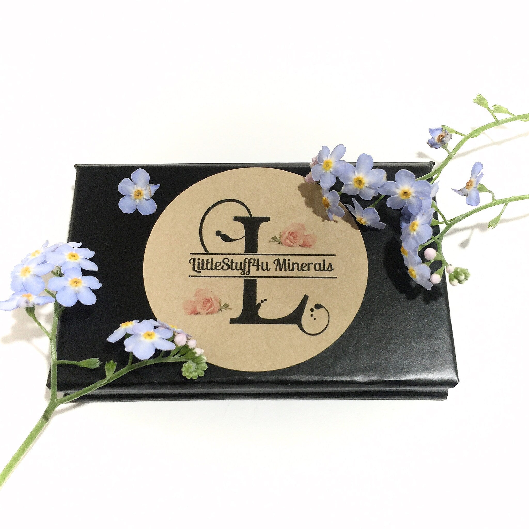 Alternative angle of Organic Vegan Eyeshadow Duo - Pink  Vanilla Pressed Palette Gluten-Free