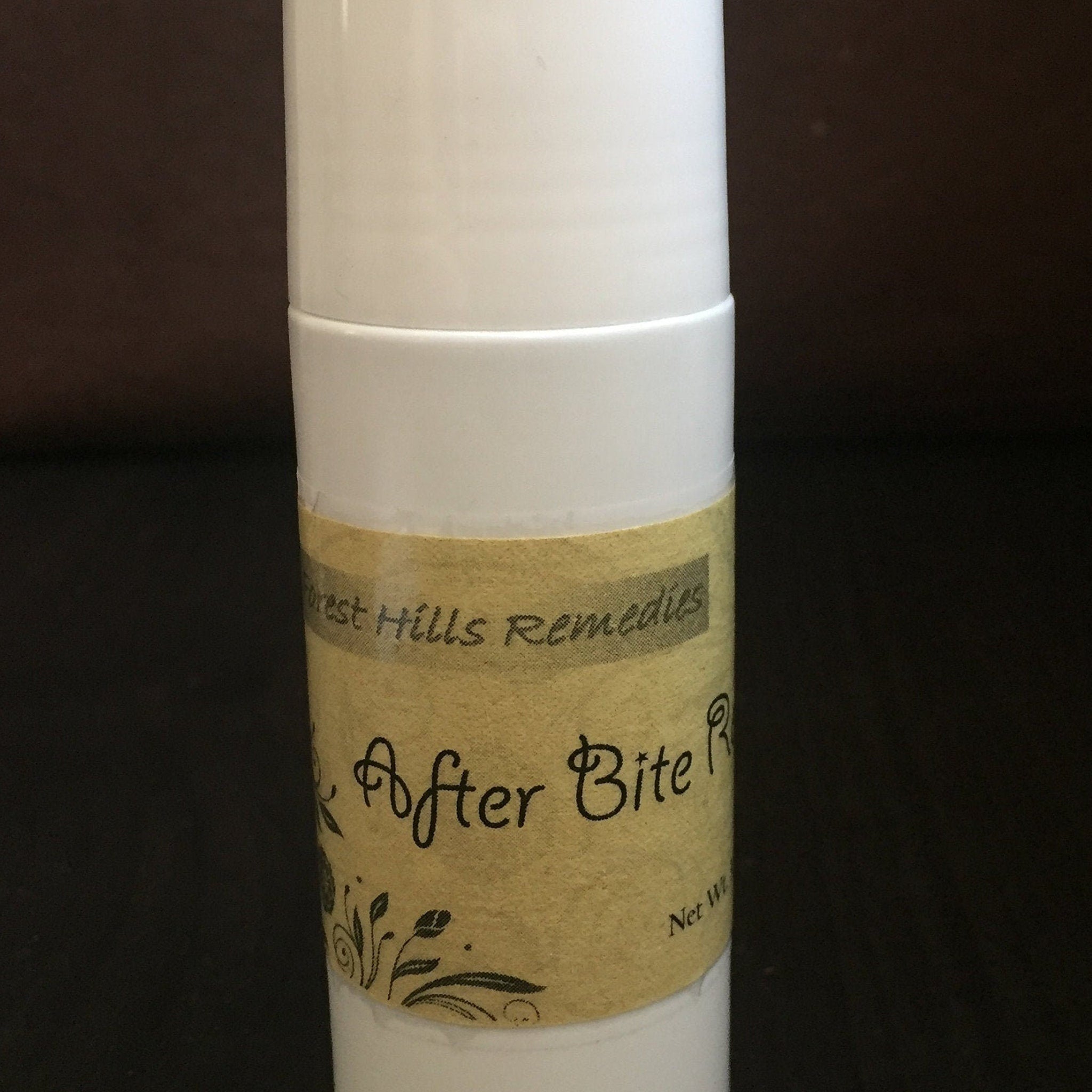 After Bite Remedy, white tube with tan label, Forest Hills Remedies brand