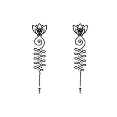 Close-up of delicate lotus unalome temporary tattoo set with floral details on skin, showcasing intricate design and placement