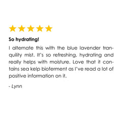 Customer review with gold star rating and black text on white background