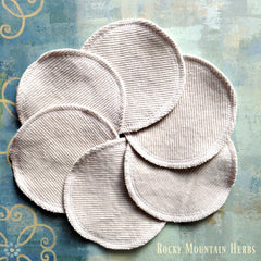 Cotton facial rounds, light beige corduroy, circular shape, Rocky Mountain Herbs brand