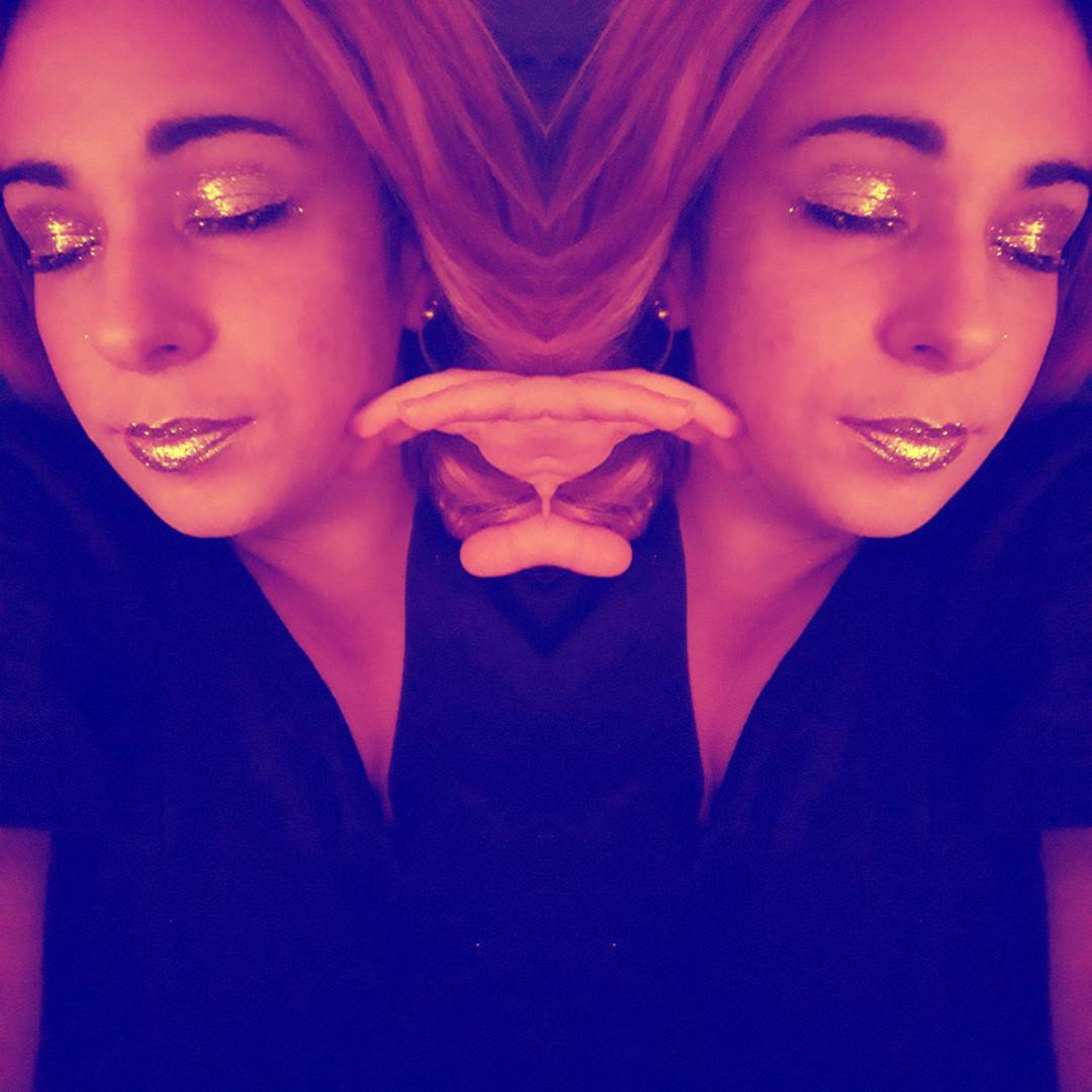 Side view of Deception Eye Shadow palette showing stacked matte and shimmer pans in neutral tones
