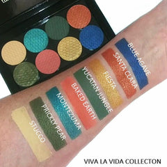 Close-up of Silk FX Pressed Eye Shadow in Fiesta showing vibrant orange shimmer with smooth satin finish