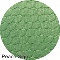 Eye shadow green pressed powder with textured pattern, Silk FX Peace Sign