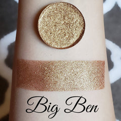 Big Ben Shimmer & Reflective Eyeshadow in pressed pigment form with metallic finish and compact case
