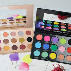 Monarch & Queen Alexandra eyeshadow duo palette featuring warm bronze and cool silver shimmer shades in sleek black packaging