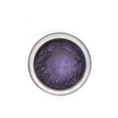 Close-up of Flirt Vegan Mineral Eye Shadow in dark purple with smooth matte finish in compact case