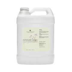 Peppermint Water Hydrosol, white plastic jug with handle, Organic Pure Oil label visible