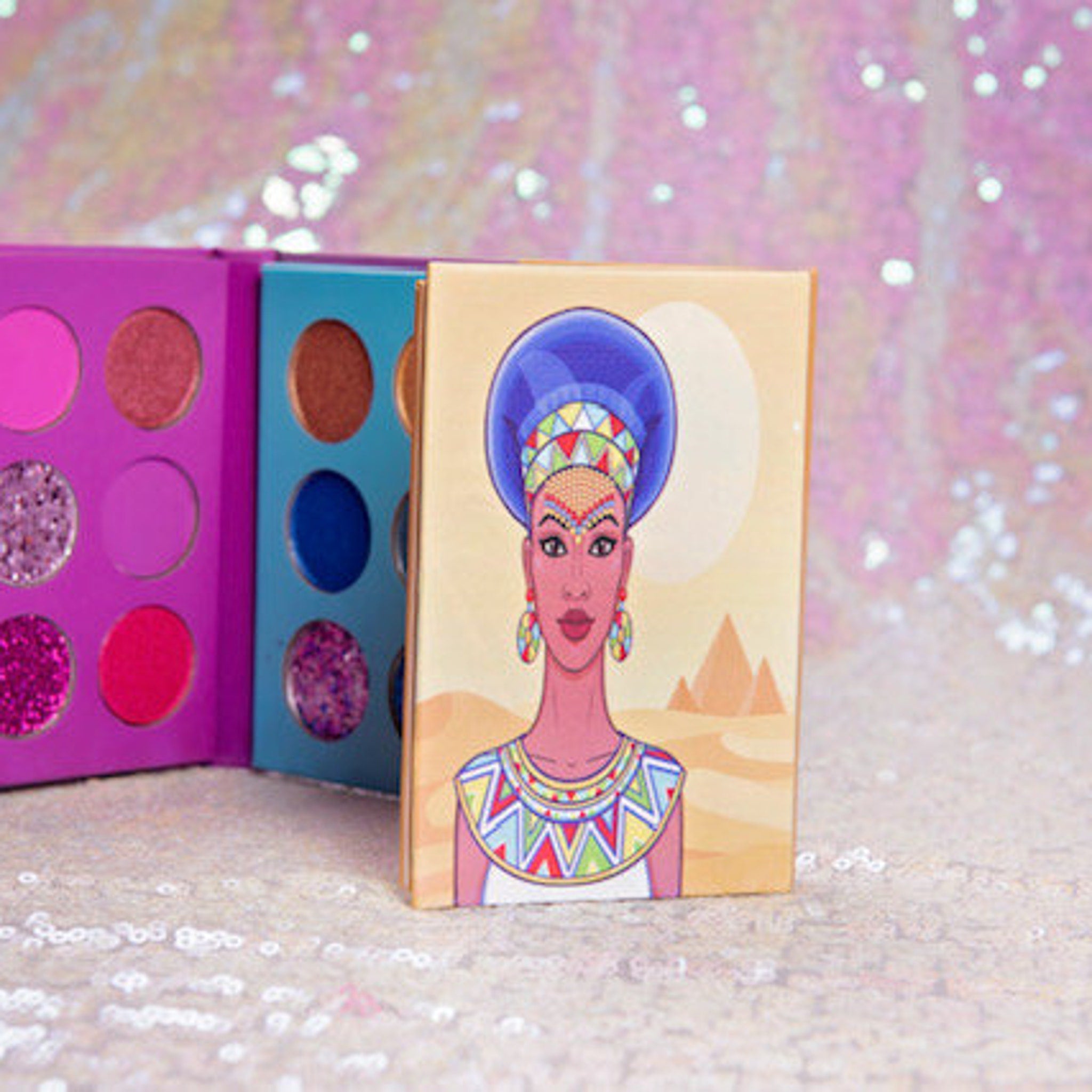 Alternative angle of Queen Nandi Beauty 18-Color Hyper Pigmented Eye Shadow Palette - Double Queen