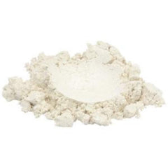 White powder with granular texture and light reflection, isolated on white background.