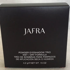 Jafra Powder Eyeshadow Trio in a sleek compact with three vibrant shades for wet or dry application