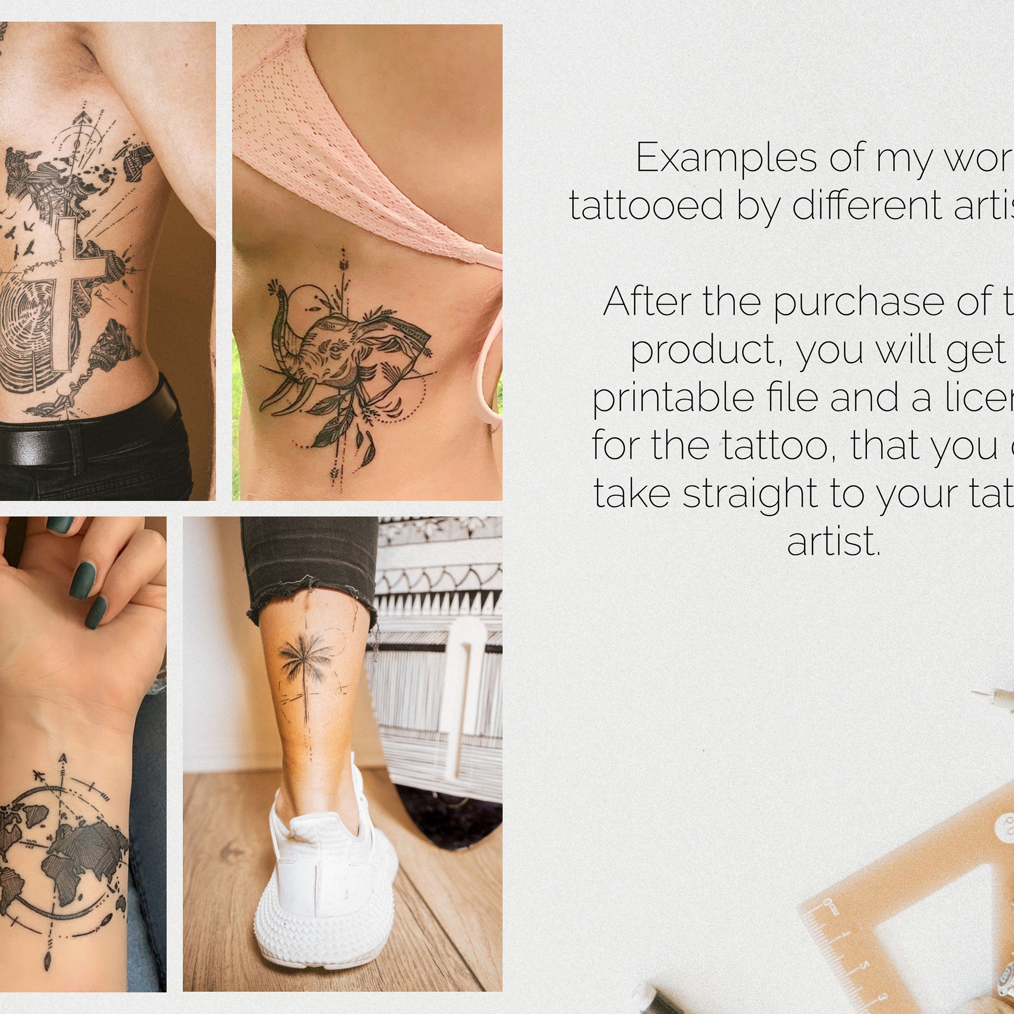 Additional view of Gentle Turtle Tattoo Design for Animal Lovers - Digital Download
